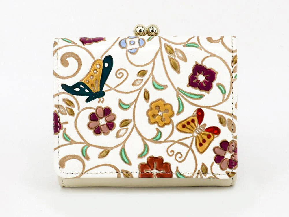 Butterflies and Golden Flowers Small Gamaguchi Trifold Wallet - Big Bag NY