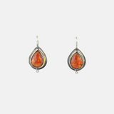 Crescent Rim Dot Earrings Orange Kyanite