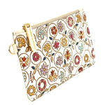 Kinkarakobana Small Golden Flowers Thin Card Case - Big Bag NY