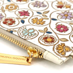 Kinkarakobana Small Golden Flowers Thin Card Case - Big Bag NY