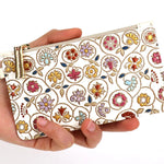 Kinkarakobana Small Golden Flowers Thin Card Case - Big Bag NY