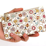 Kinkarakobana Small Golden Flowers Thin Card Case - Big Bag NY