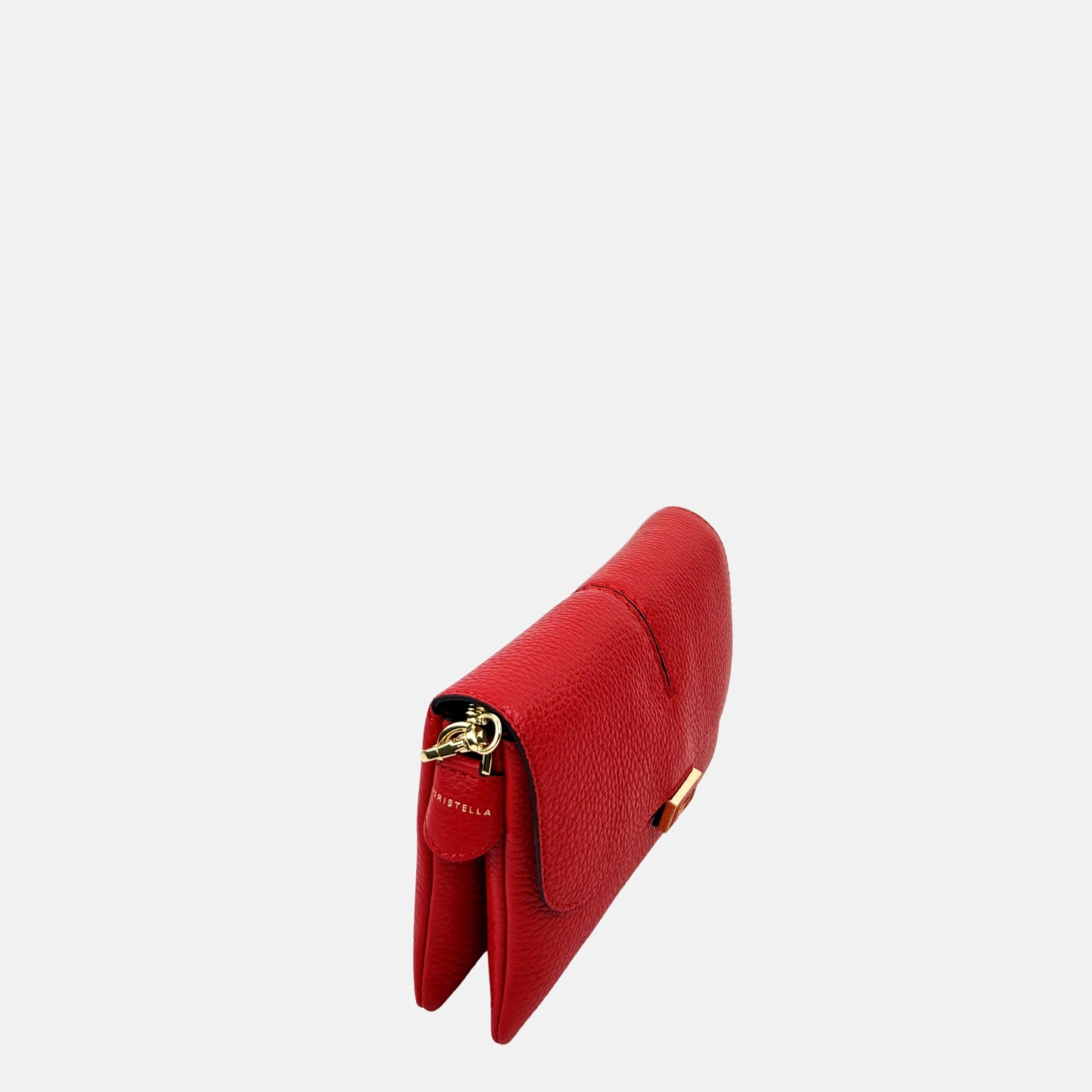 LORISTELLA Clea Small Double Pocket Satchel in Red - Big Bag NY