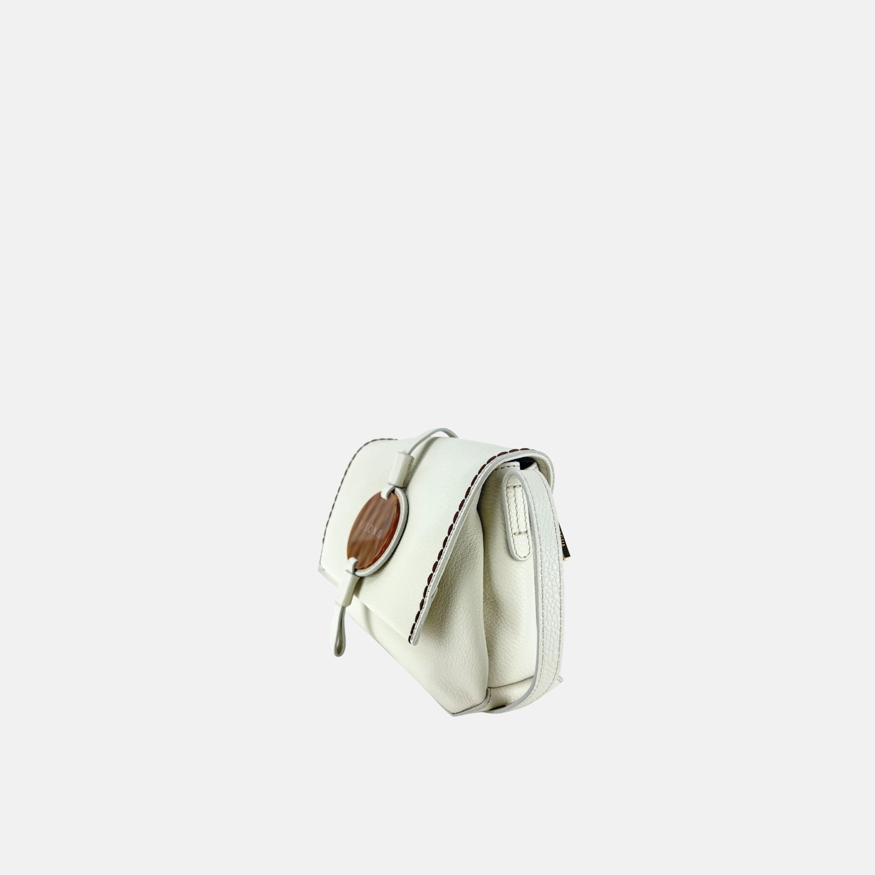 Plinio Visona Crossbody Bag in Cream - Big Bag NY