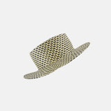 Caterina Bertini Raffia Boater Hat in Black and Natural - Big Bag NY