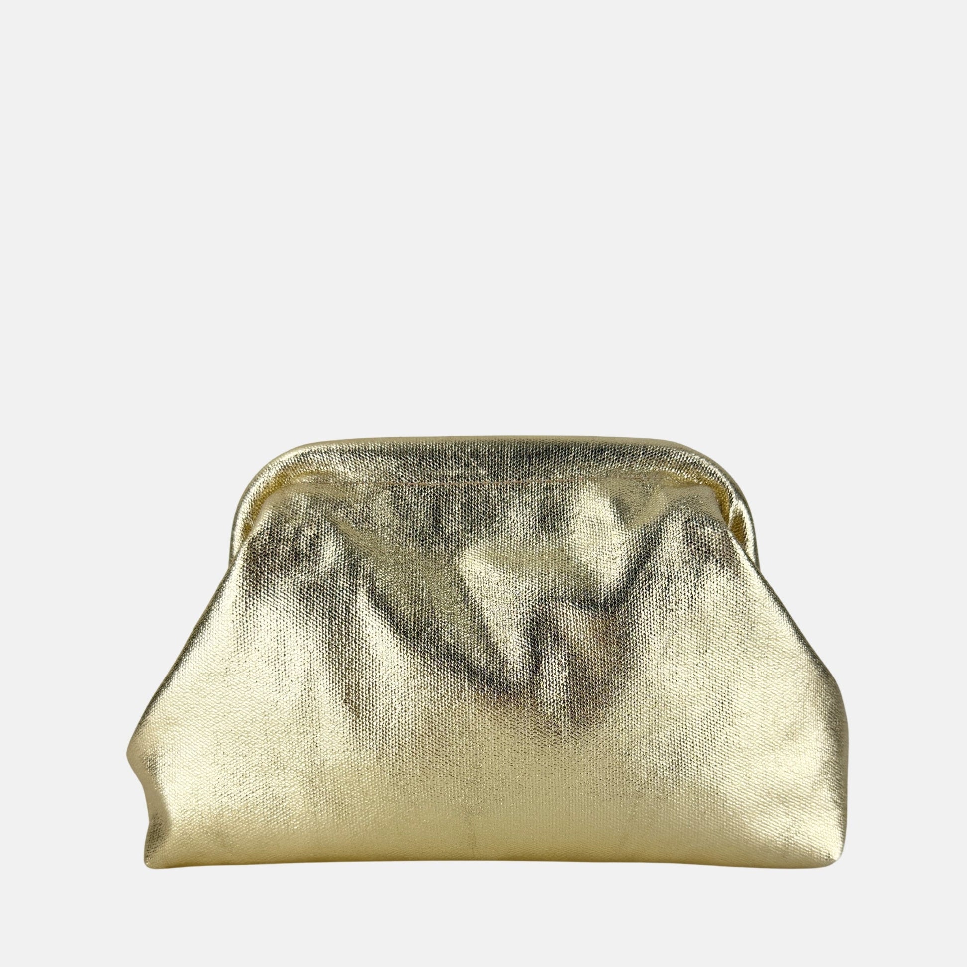 Caterina Bertini Small Metallic Gold Clutch - Big Bag NY
