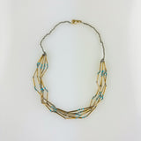 5 Octobre Multi Strand Turquoise and Pyrite Necklace - Big Bag NY