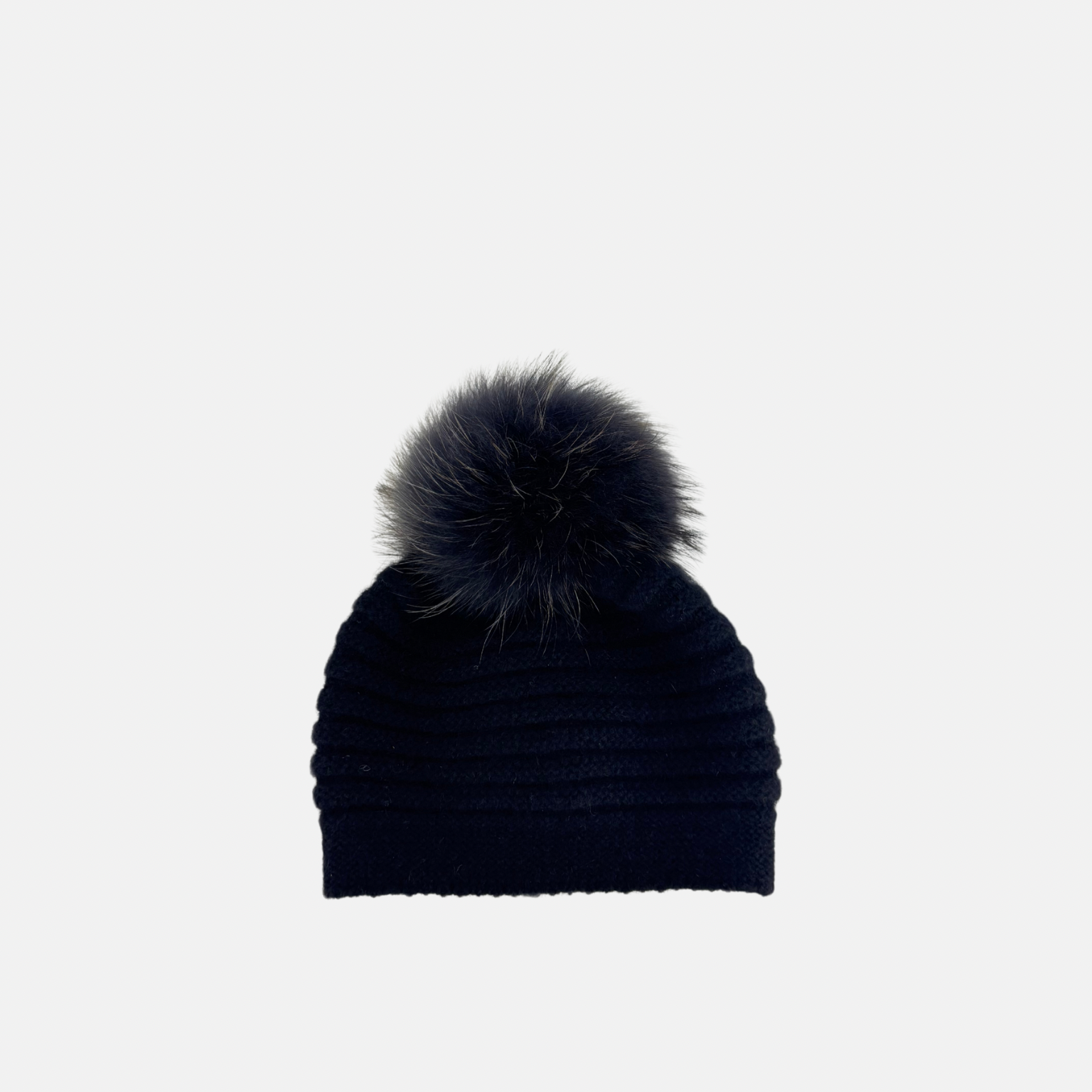  Angiolo Frasconi Cashmere Ribbed Pom Pom Hat - Big Bag NY