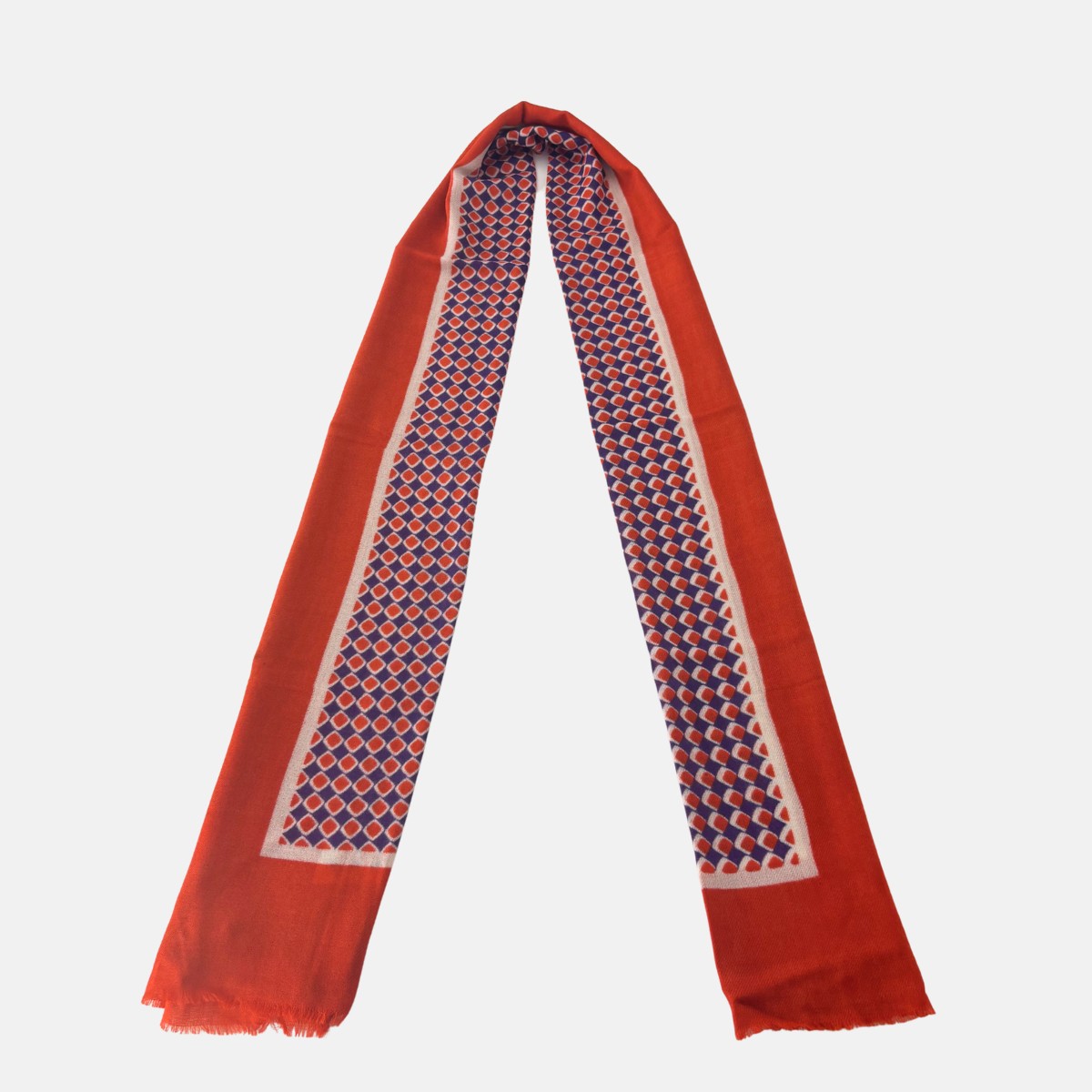 Tradition Textiles Orange and Purple Geo Scarf - Big Bag NY