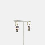 Amethyst Eye with Carnelian and Quartz Drop Earrings
