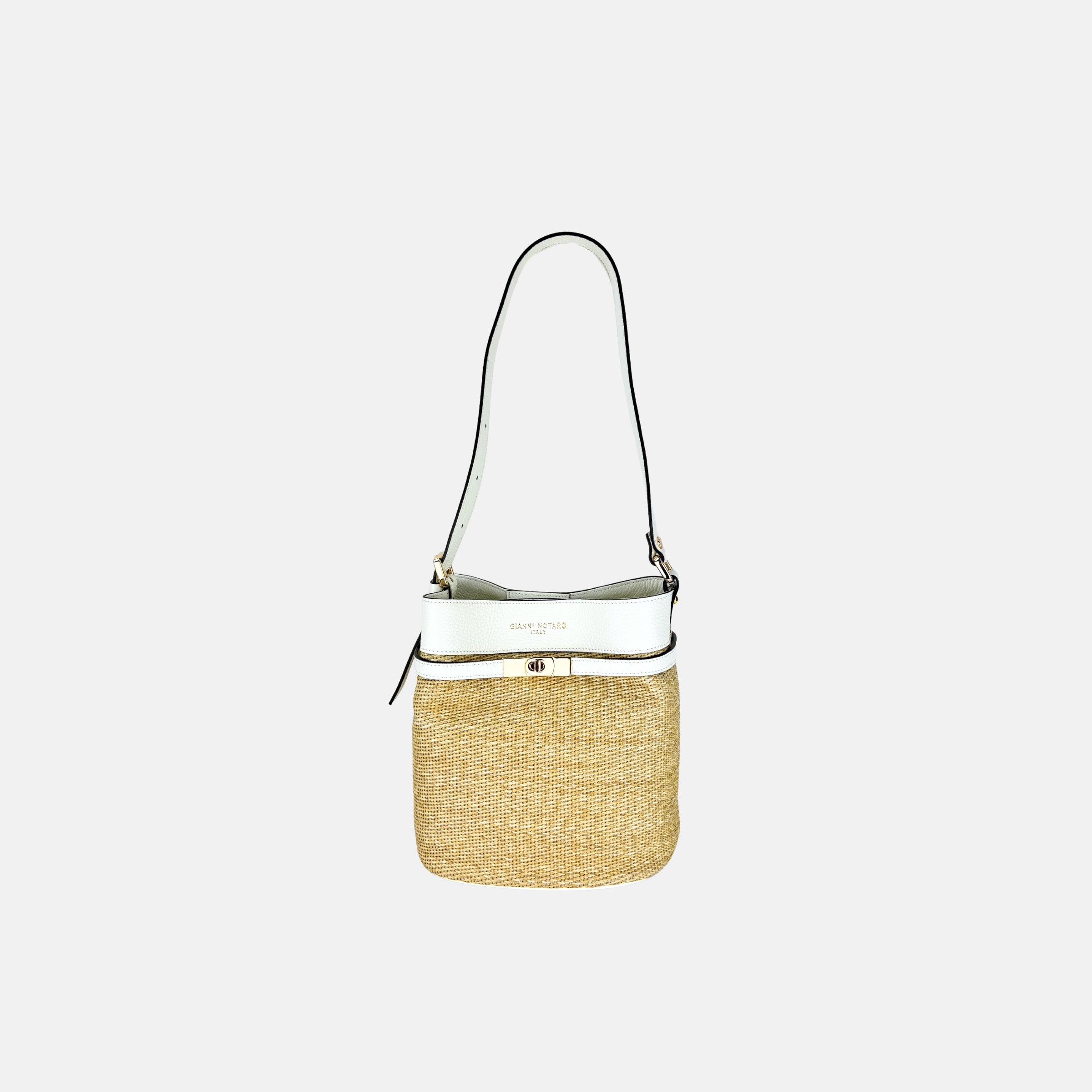Small Raffia Bucket Bag