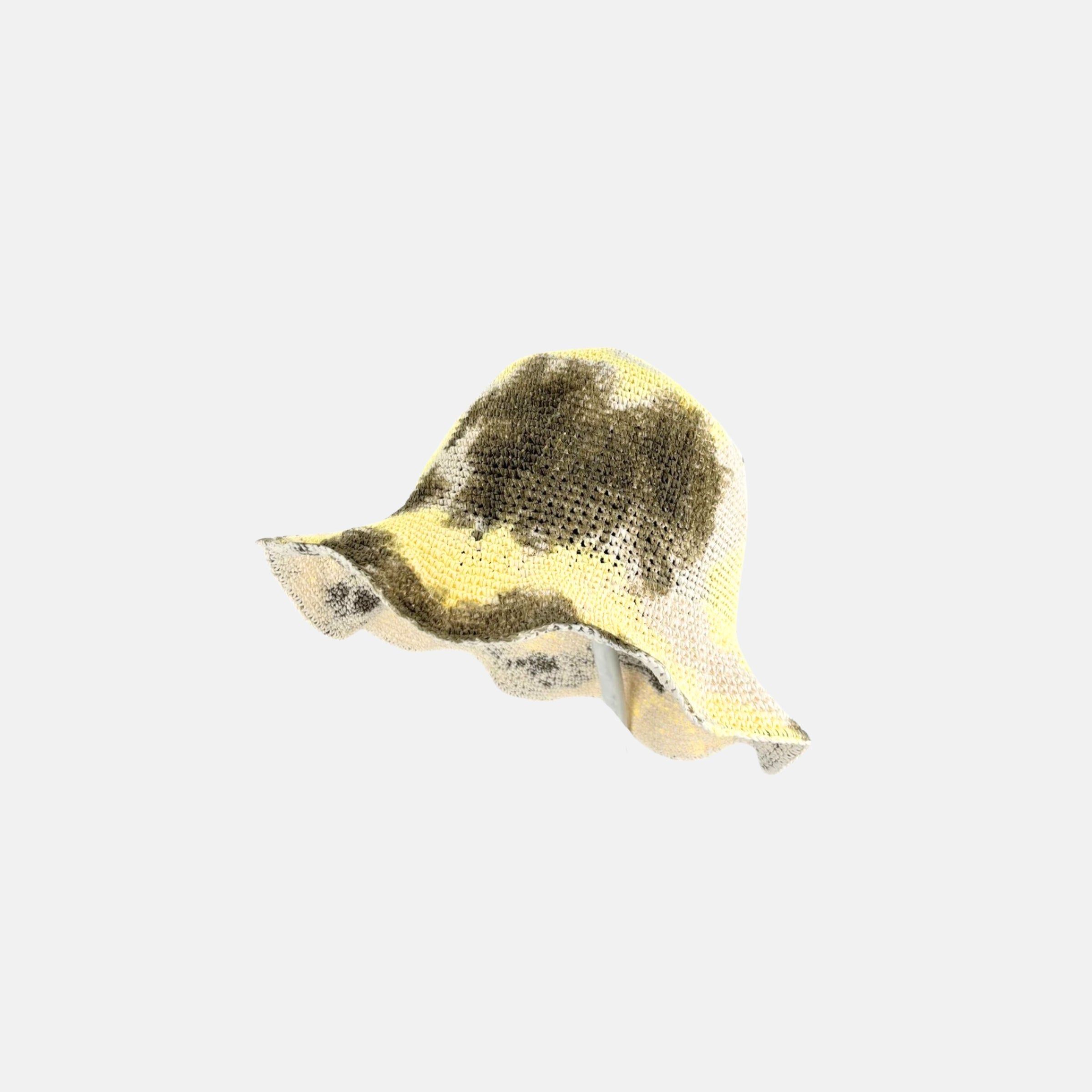 PCNQ DANTE painted Sun Cloche Hat in Yellow and White - Big Bag NY