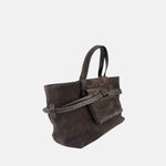 Gianni Chiarini Belty Medium Suede Tote in Moka - Big Bag NY