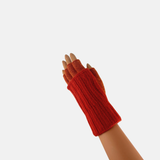 Wool Two Tone Fingerless Gloves