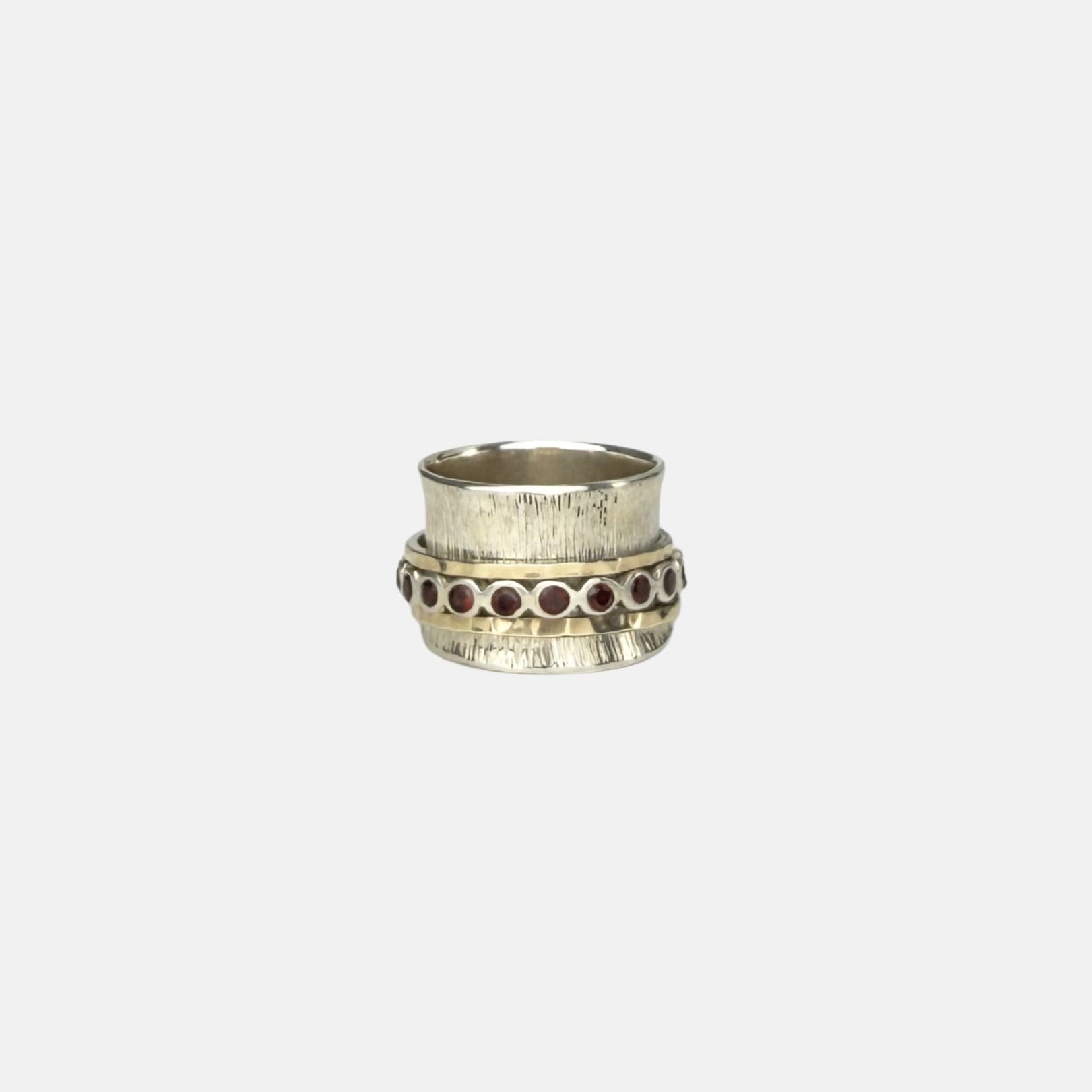 Ithil Garnet Mixed Metal Spinner Ring - Big Bag NY