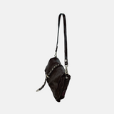 Campomaggi ELGA Studded Medium Flap Shoulder Bag in Brown - Big Bag NY