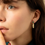Laure Mory Bijoux Louise Green Agate Post Drop Earrings - Big Bag NY
