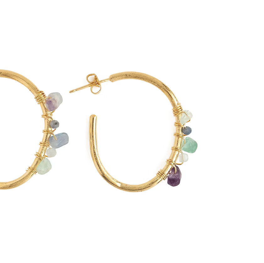 Laure Mory Bijoux Lambra Beaded Hoops - Big Bag NY