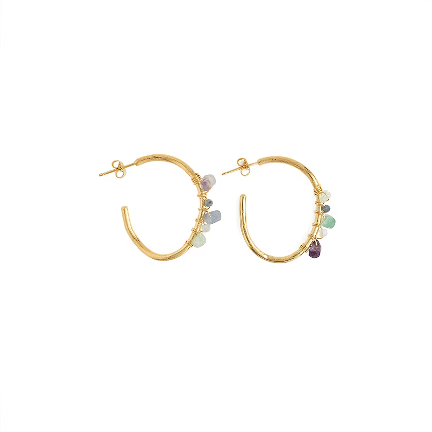 Laure Mory Bijoux Lambra Beaded Hoops - Big Bag NY