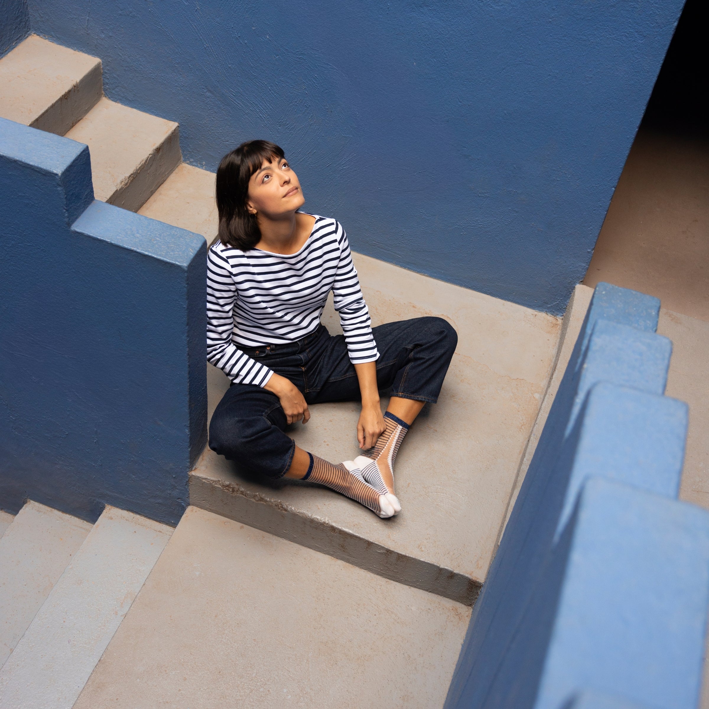 Atelier St Eustache Boavista Socks in Blue - Big Bag NY