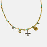 5 Octobre Turquoise Cross Necklace - Big Bag NY