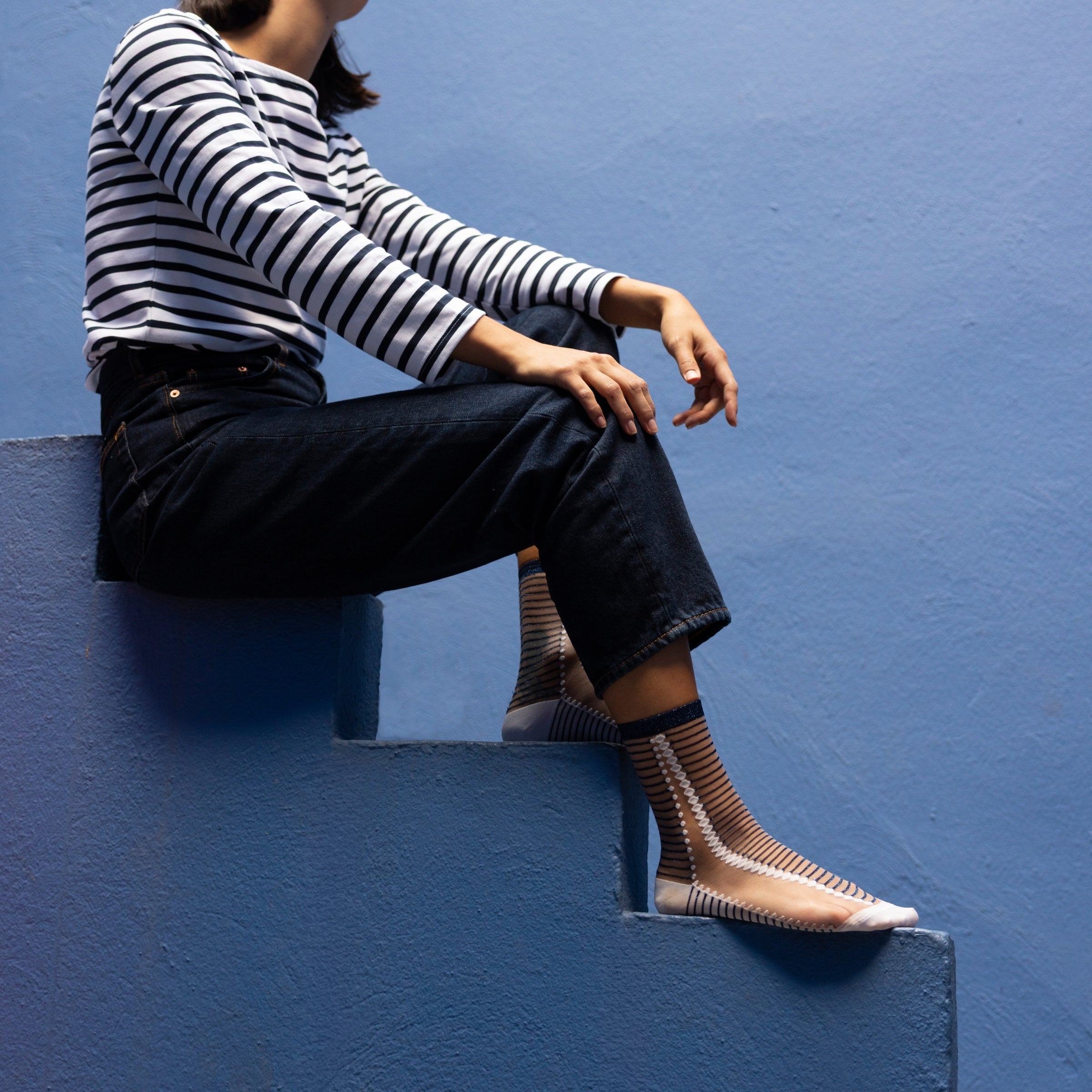 Atelier St Eustache Boavista Socks in Blue - Big Bag NY