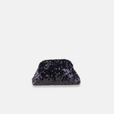 Caterina Bertini Sequin Pillow Frame Clutch and Shoulder Bag in Black - Big Bag NY