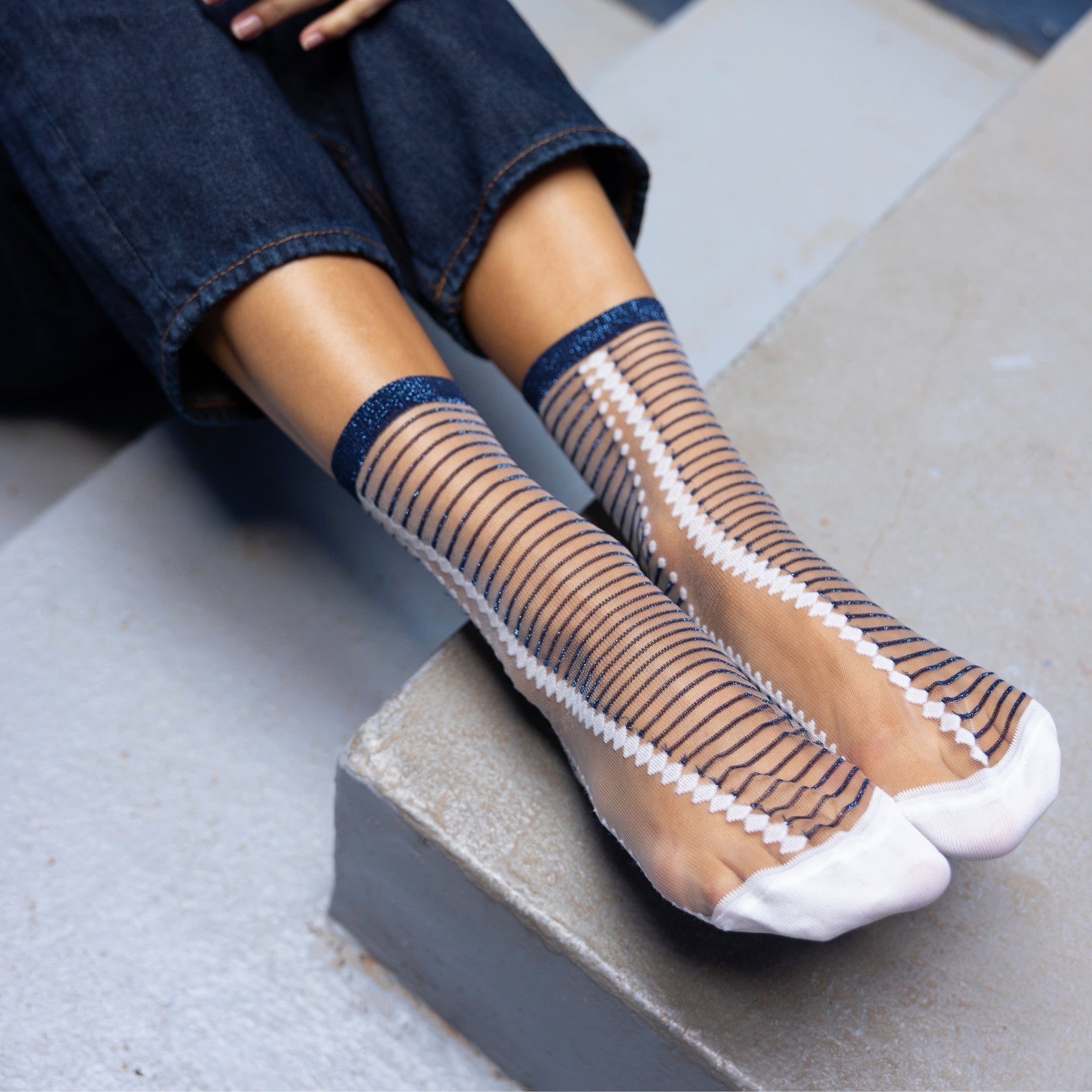 Atelier St Eustache Boavista Socks in Blue - Big Bag NY