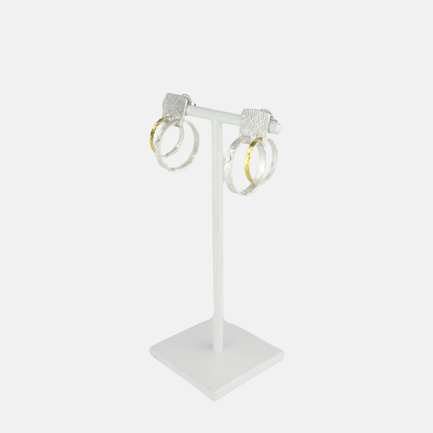 xHeather Guidero Square Post Gold and Silver Double Hoops - BIg Bag NY