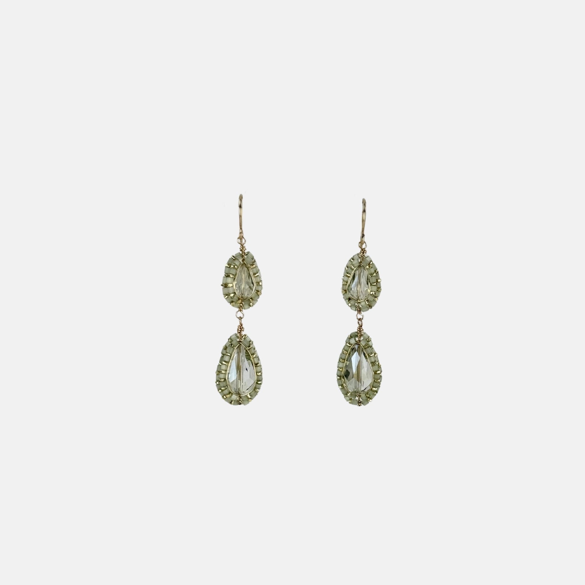 Dana Kellin Sage Mix Double Almond Drop Earrings - Big Bag NY