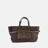 Gianni Chiarini Belty Medium Suede Tote in Moka - Big Bag NY