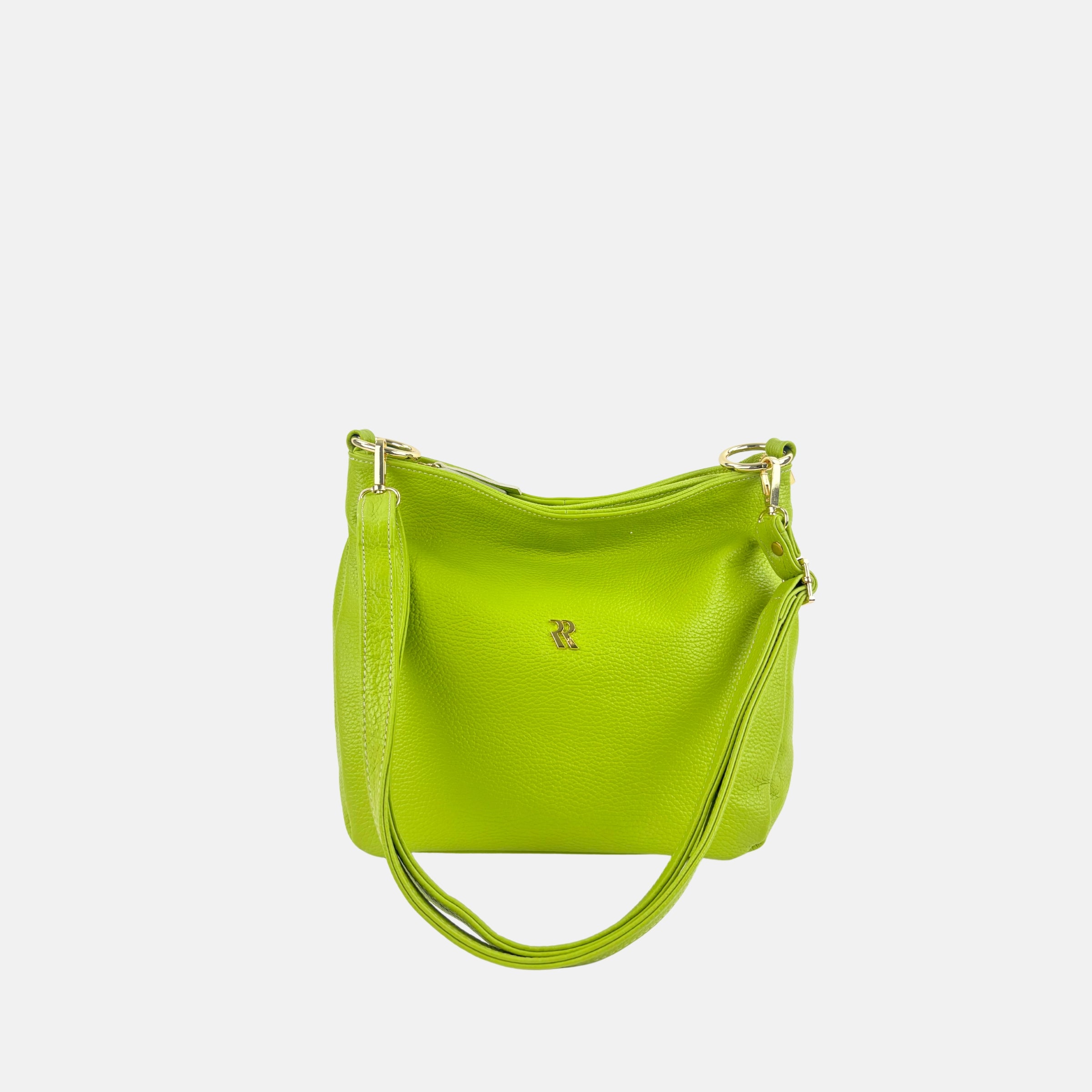 Rossi Contrast Trim Medium Bucket Bag in Lime - Big Bag NY