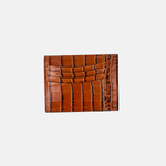 Biagini Croco Embossed Compact Credit Card Organizer in Cognac - Big Bag NY