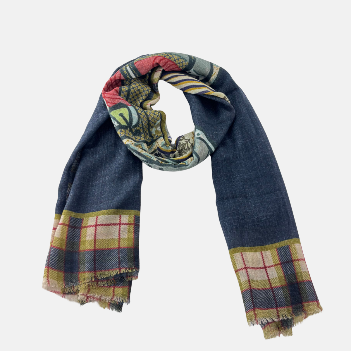 Storiatipic Franca Wool Blend Scarf in Marine - Big Bag NY