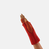 Wool Two Tone Fingerless Gloves
