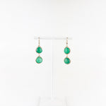 Lina's Double Teardrop Earring Green Onyx - Big Bag NY