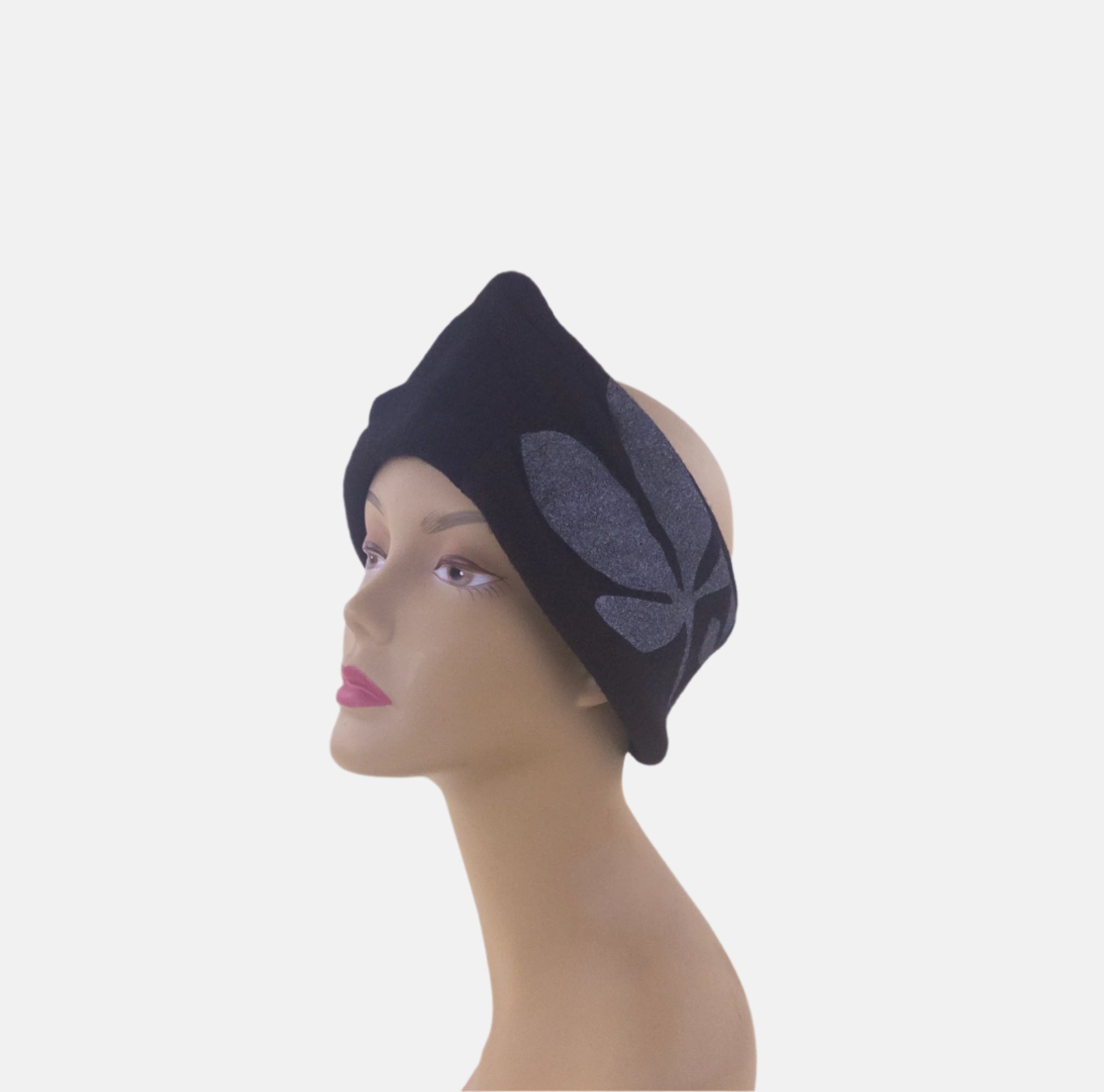 Black Celine Robert BANDORE Wool Headband - Big Bag NY