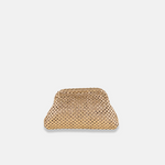 Woven Gold Linen Pillow Frame Clutch - Big Bag NY