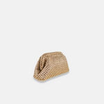 Woven Gold Linen Pillow Frame Clutch - Big Bag NY