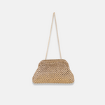 Woven Gold Linen Pillow Frame Clutch - Big Bag NY