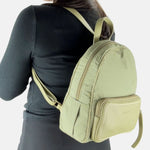 PLINIO by Visona Front Pocket Backpack in Vert - Big Bag NY