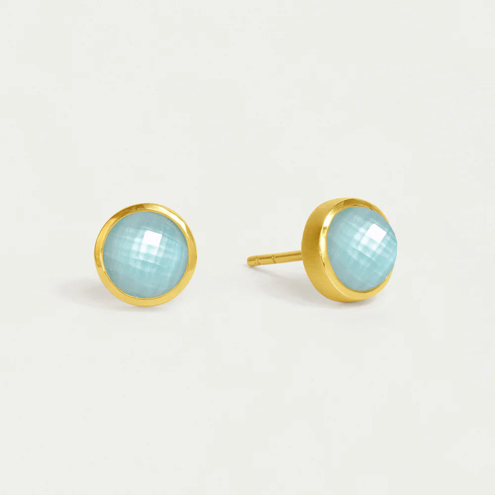 Dean Davidson Signature Midi Knockout Studs in Iridescent Sky Blue - Big Bag NY