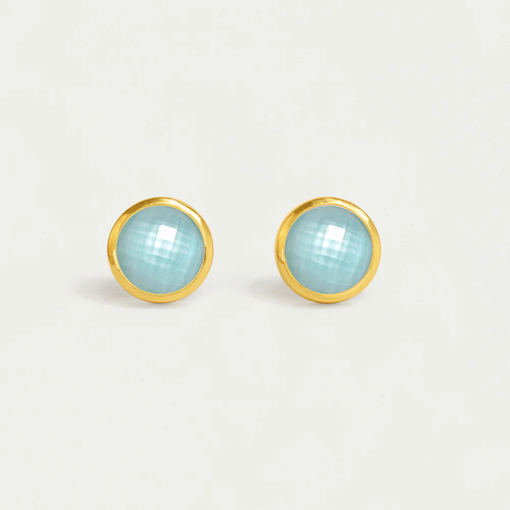 Dean Davidson Signature Midi Knockout Studs in Iridescent Sky Blue - Big Bag NY