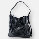 LORISTELLA Eva Croco Large Leather Bucket Tote Bag - Big Bag NY