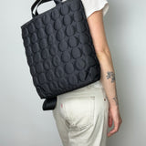 Large Backpack in Black Emboss Dot