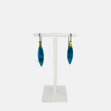 Dark Silver Bridle Drop Earrings in Apatite