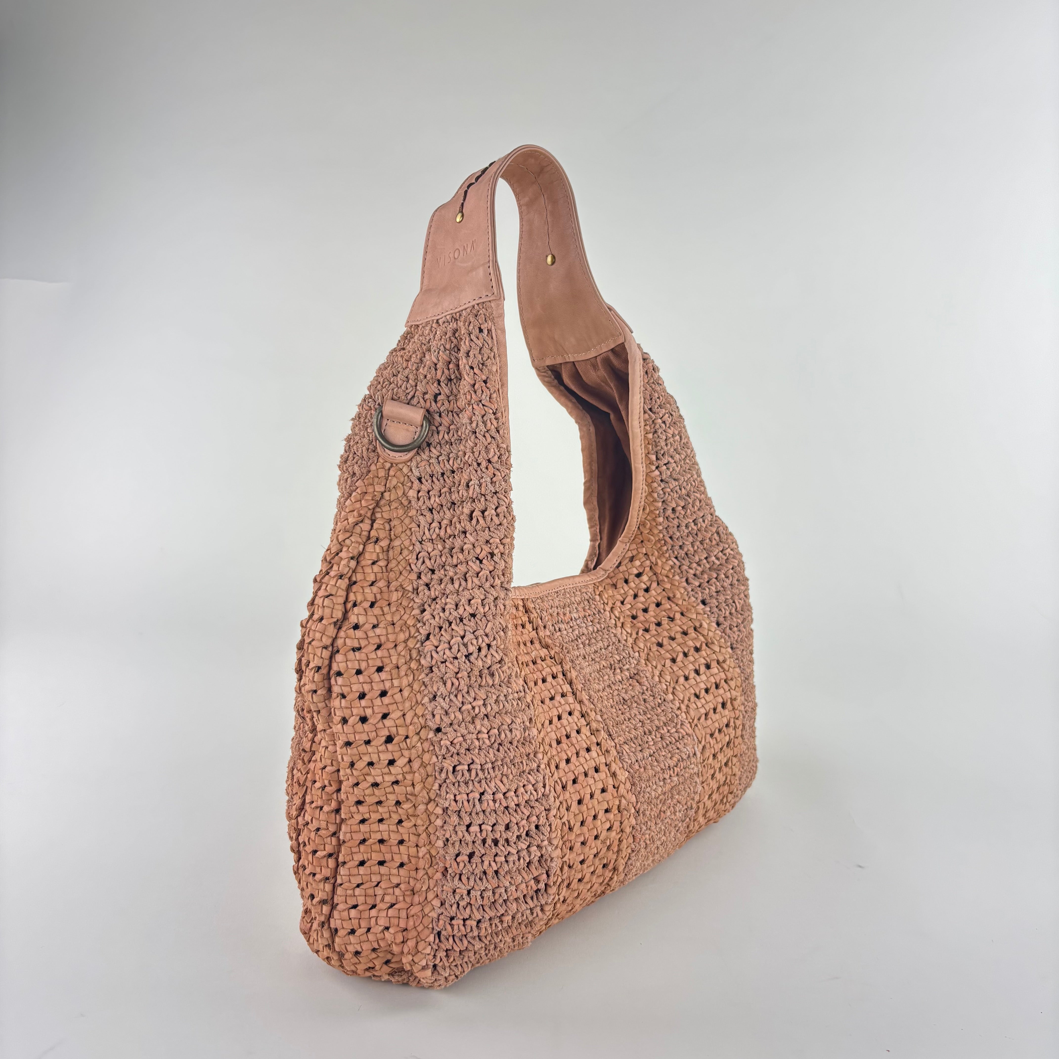 Visona Woven Leather Hobo Bag

