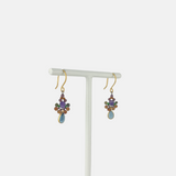 Mini Floral Blue Topaz Drop