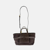 Gianni Chiarini Belty Medium Suede Tote in Moka - Big Bag NY