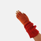 Wool Two Tone Fingerless Gloves
